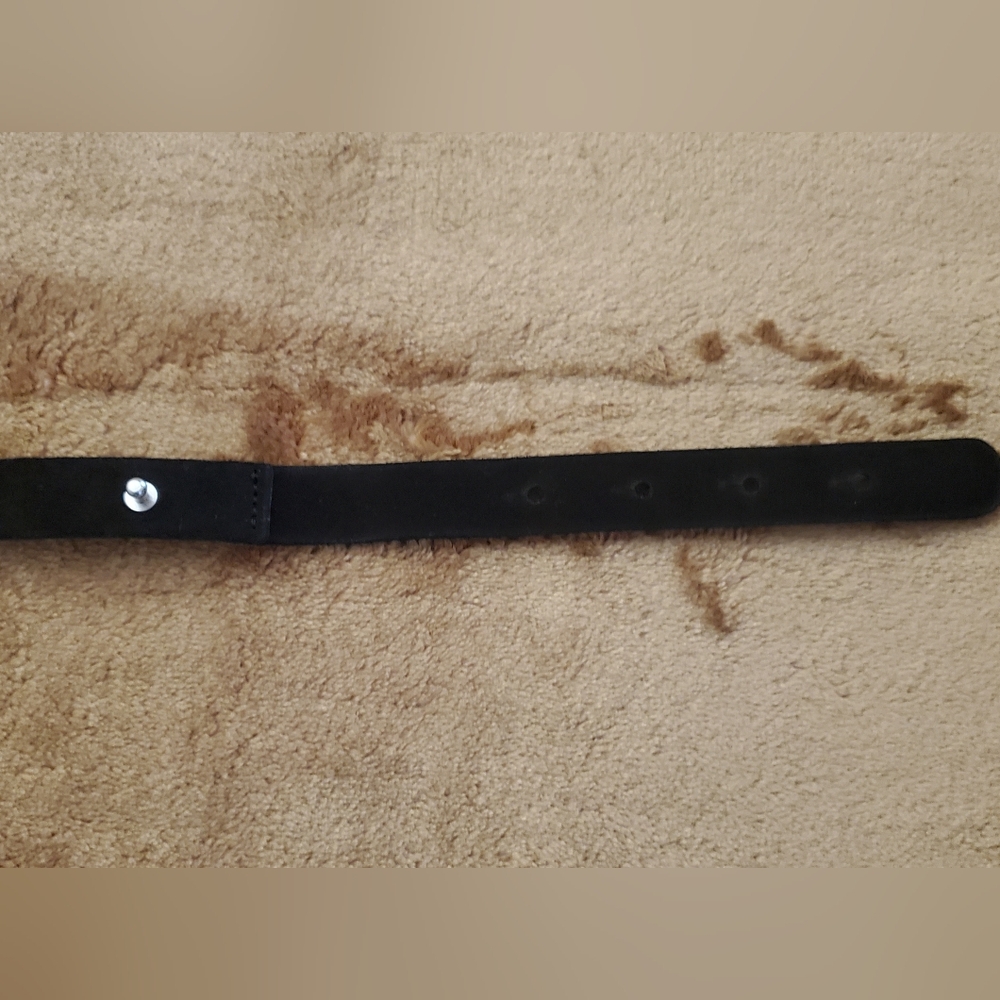 Black Suede Rodeo Boho Genuine Leather Belt Medium Made In Italy - Picture 9 of 13